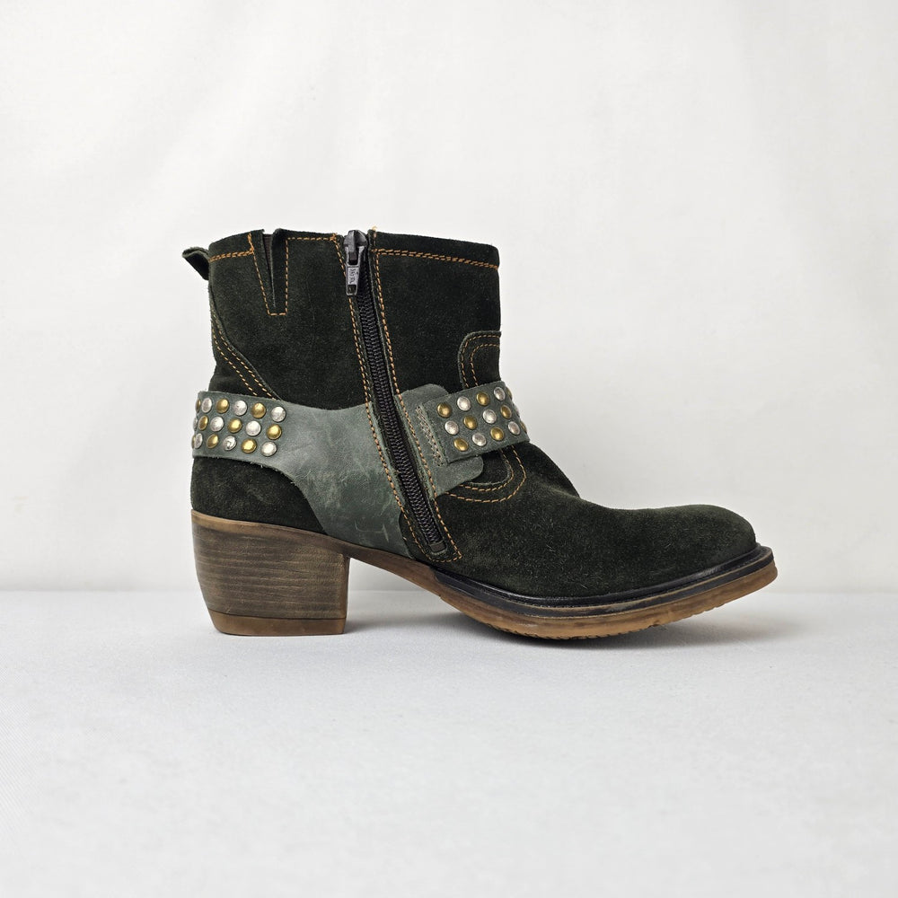 Josef Seibel Studded Harness Ankle Boots Leather Comfort Booties Size 8