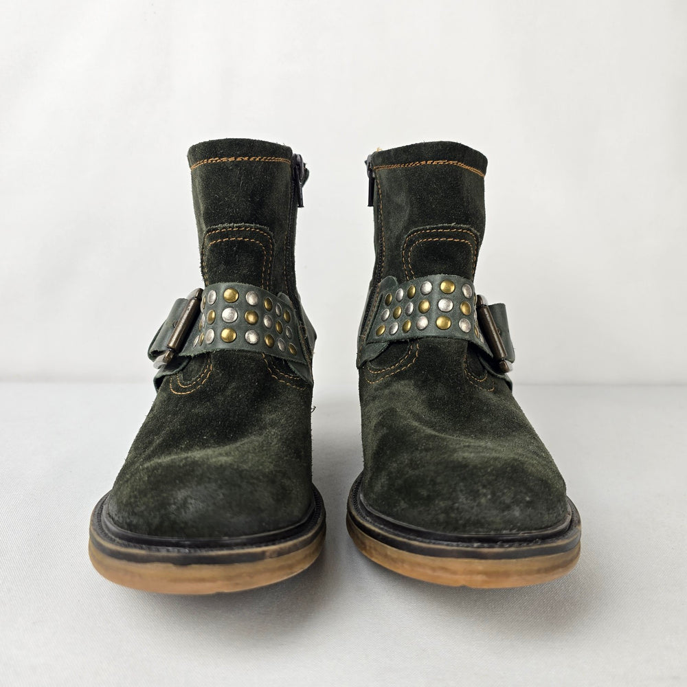 Josef Seibel Studded Harness Ankle Boots Leather Comfort Booties Size 8