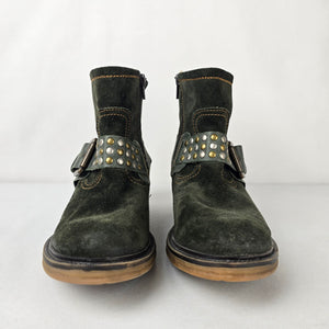 Josef Seibel Studded Harness Ankle Boots Leather Comfort Booties Size 8