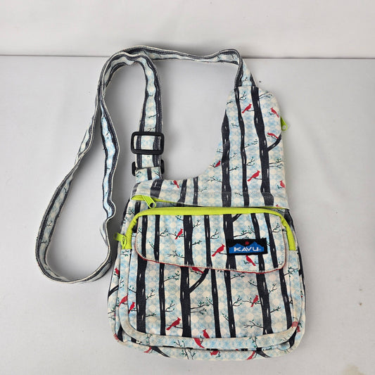 KAVU Rope Sling Bag Woodland Bird Print Crossbody Backpack