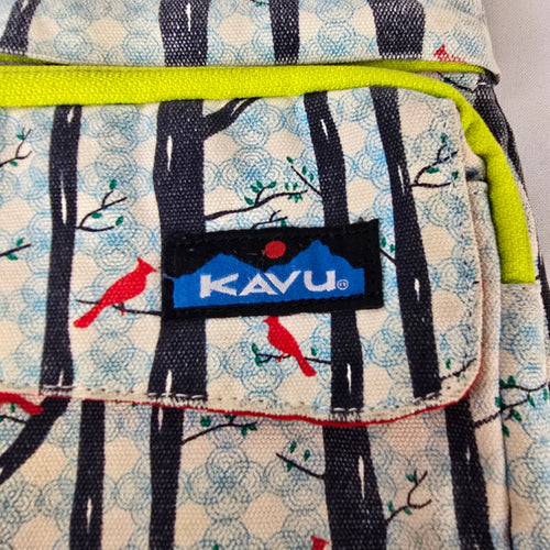 KAVU Rope Sling Bag Woodland Bird Print Crossbody Backpack