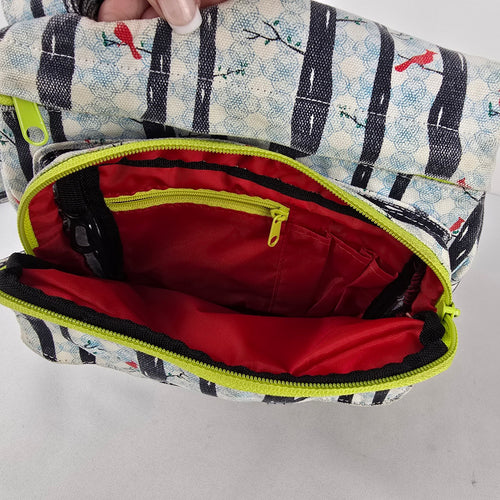 KAVU Rope Sling Bag Woodland Bird Print Crossbody Backpack