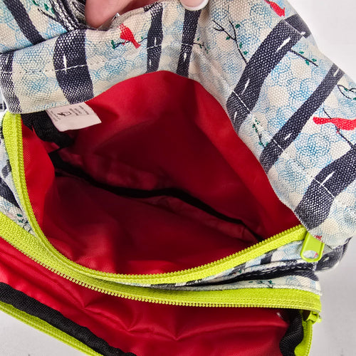 KAVU Rope Sling Bag Woodland Bird Print Crossbody Backpack