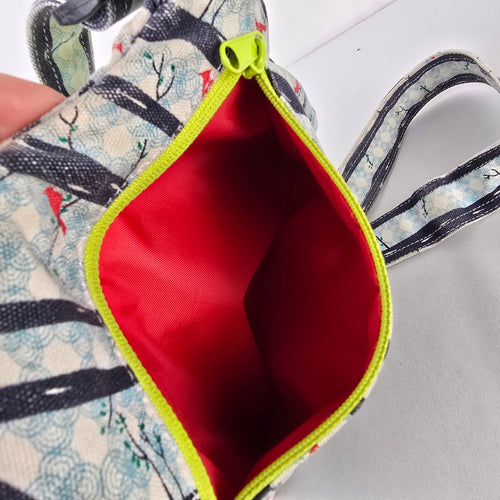 KAVU Rope Sling Bag Woodland Bird Print Crossbody Backpack