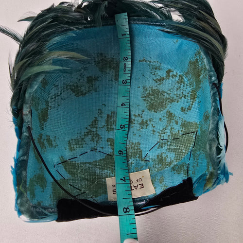 Vintage Eaton’s Feather Fascinator Hat Blue Green Feather Headpiece