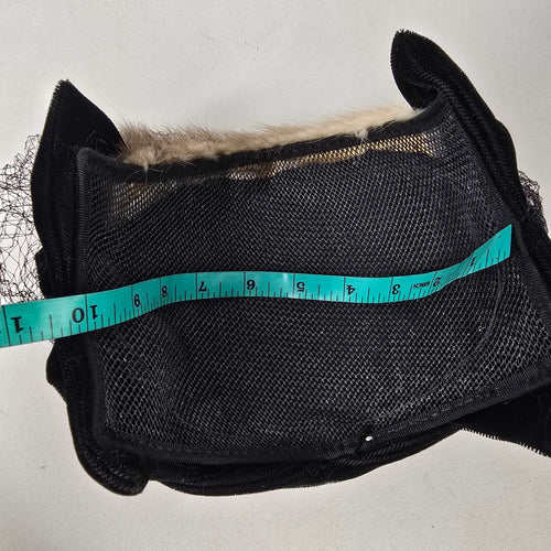 Vintage Mink Fur Fascinator Veiled Cocktail Hat Black Velvet