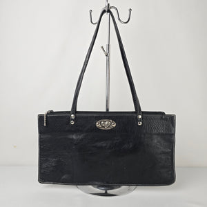 Vintage Lucky Girl Some Girls Black Leather Shoulder Bag Y2K