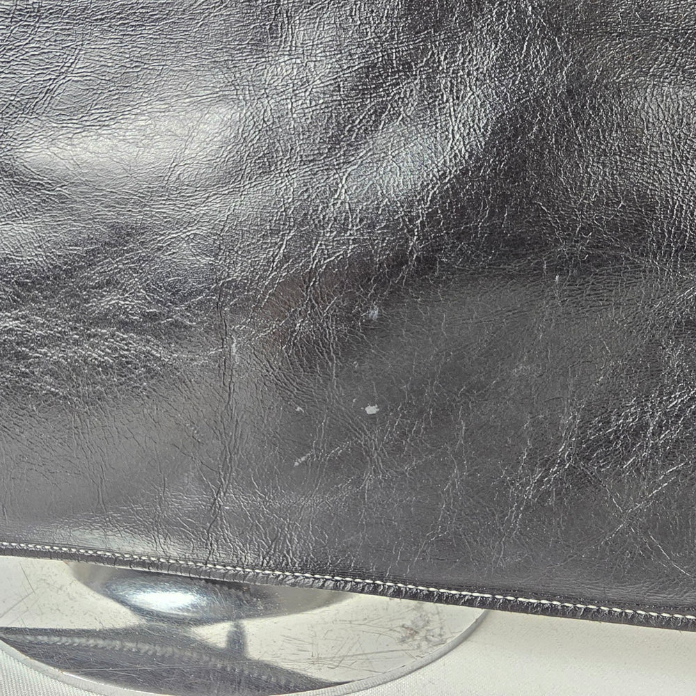 Vintage Lucky Girl Some Girls Black Leather Shoulder Bag Y2K