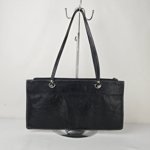 Vintage Lucky Girl Some Girls Black Leather Shoulder Bag Y2K