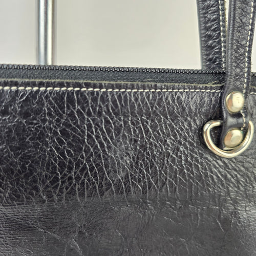 Vintage Lucky Girl Some Girls Black Leather Shoulder Bag Y2K