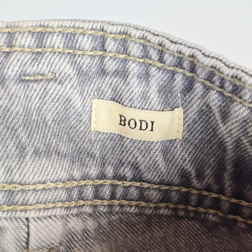 Circle of Trust BODI High Rise Grey Acid Wash Waist Tie Tapered Jeans Size 28