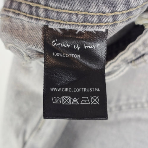 Circle of Trust BODI High Rise Grey Acid Wash Waist Tie Tapered Jeans Size 28