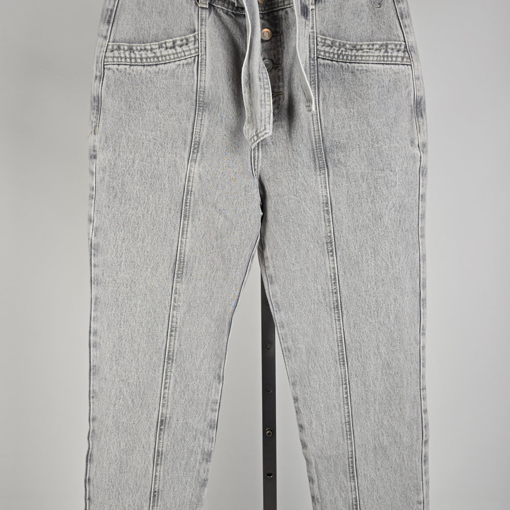 Circle of Trust BODI High Rise Grey Acid Wash Waist Tie Tapered Jeans Size 28