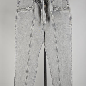 Circle of Trust BODI High Rise Grey Acid Wash Waist Tie Tapered Jeans Size 28