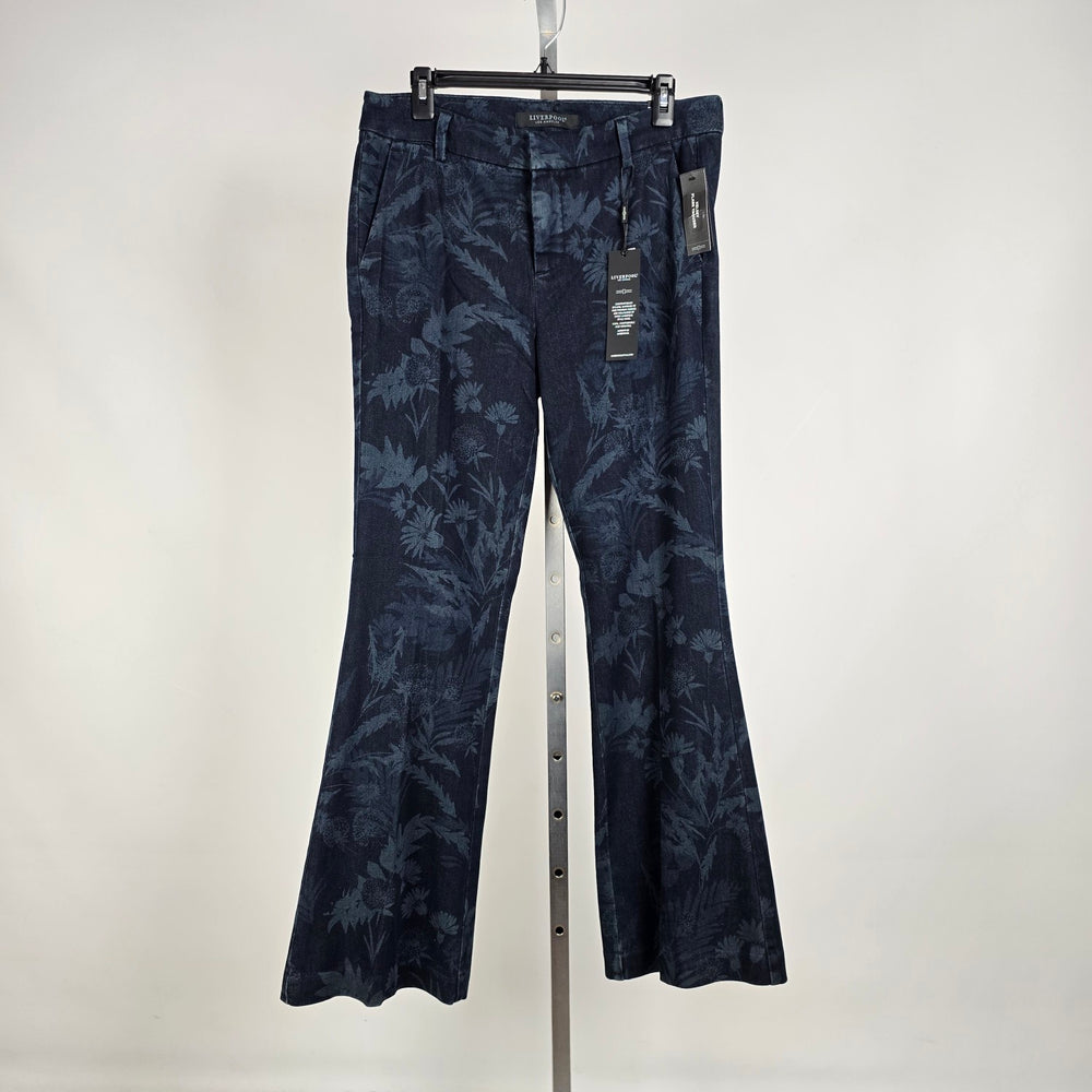 Liverpool Los Angeles Kelsey Flare Blue Floral Flare Leg Trousers 8/29