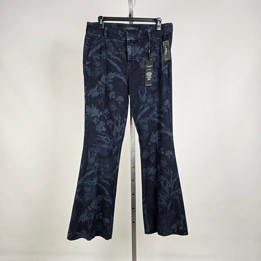 Liverpool Los Angeles Kelsey Flare Blue Floral Flare Leg Trousers 8/29