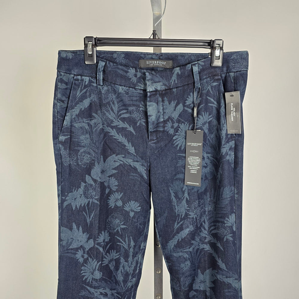 Liverpool Los Angeles Kelsey Flare Blue Floral Flare Leg Trousers 8/29