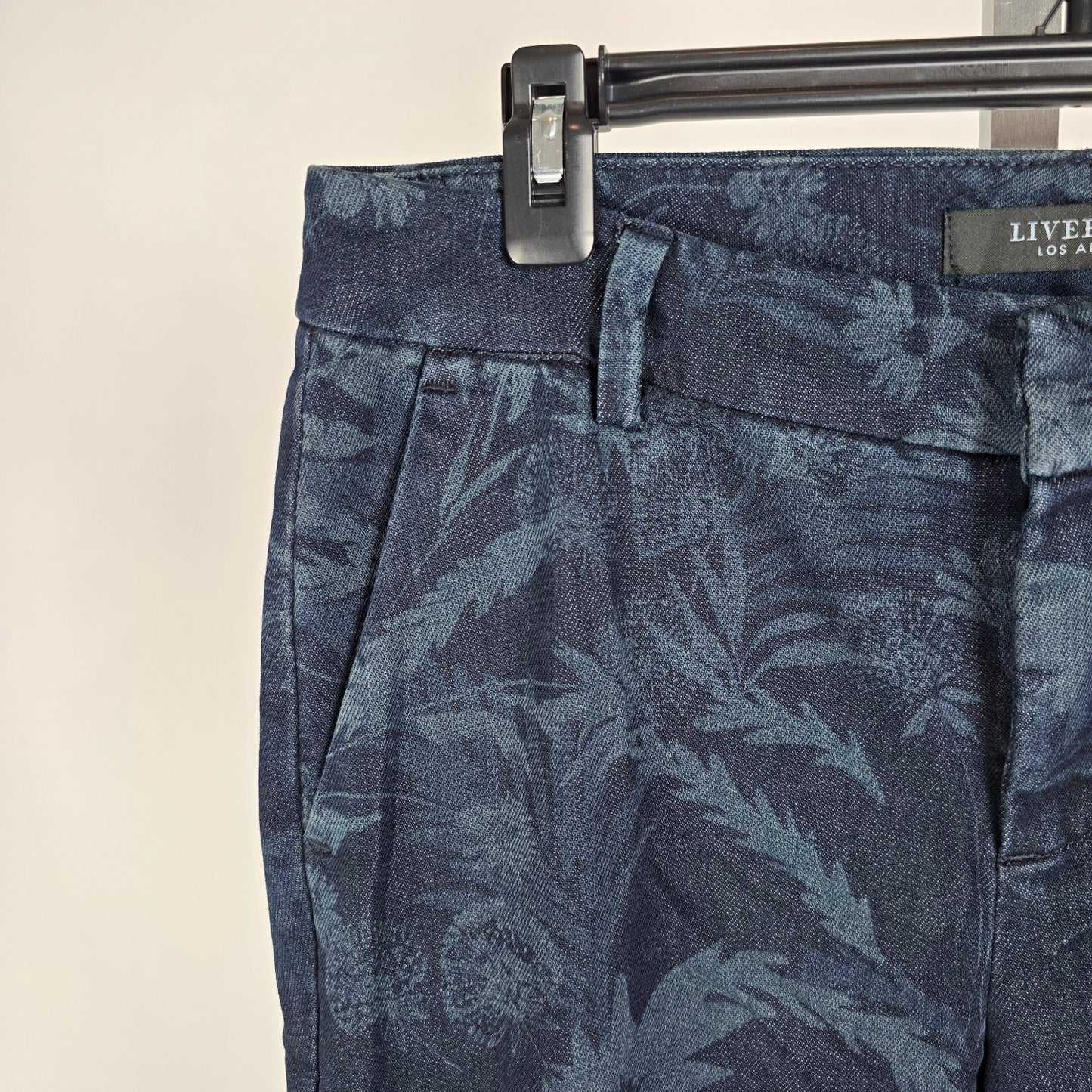 Liverpool Los Angeles Kelsey Flare Blue Floral Flare Leg Trousers 8/29