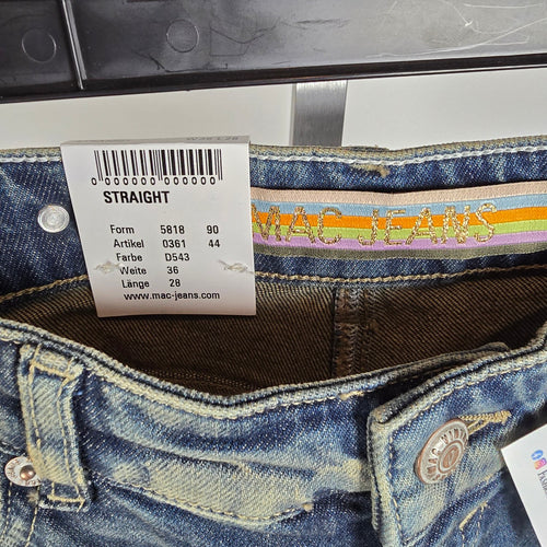 NWT MAC Jeans Straight Fit Straight Leg Cropped Denim Jeans  Size 36x28