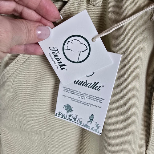 Kuwalla Carpenter Pants Cream Wide Leg Cotton Size 32