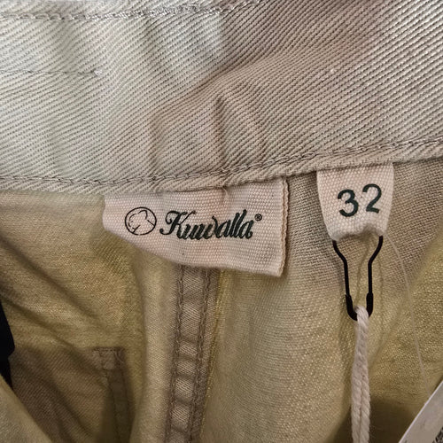 Kuwalla Carpenter Pants Cream Wide Leg Cotton Size 32