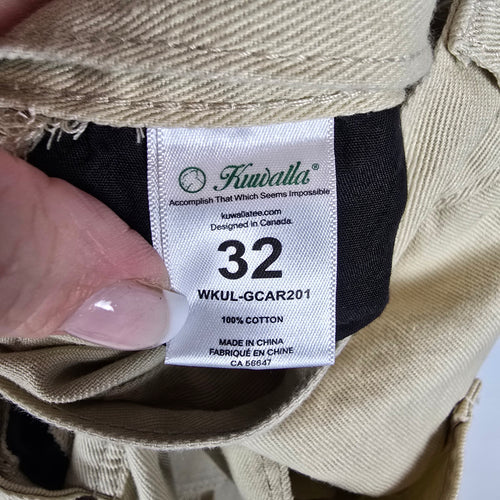 Kuwalla Carpenter Pants Cream Wide Leg Cotton Size 32