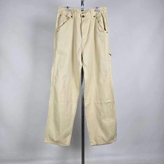 Kuwalla Carpenter Pants Cream Wide Leg Cotton Size 32