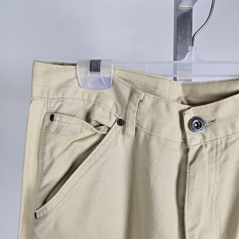 Kuwalla Carpenter Pants Cream Wide Leg Cotton Size 32
