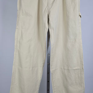 Kuwalla Carpenter Pants Cream Wide Leg Cotton Size 32