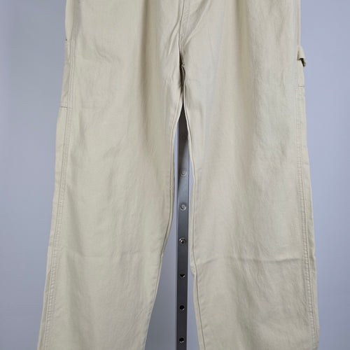 Kuwalla Carpenter Pants Cream Wide Leg Cotton Size 32