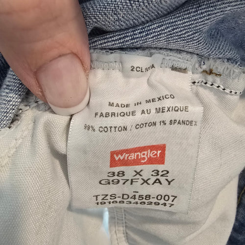 Vintage Wrangler Denim Jeans Cropped Raw Hem Light Wash Size L/XL