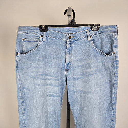 Vintage Wrangler Denim Jeans Cropped Raw Hem Light Wash Size L/XL
