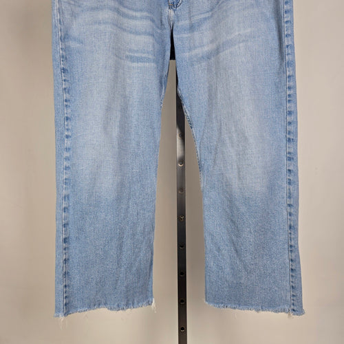 Vintage Wrangler Denim Jeans Cropped Raw Hem Light Wash Size L/XL