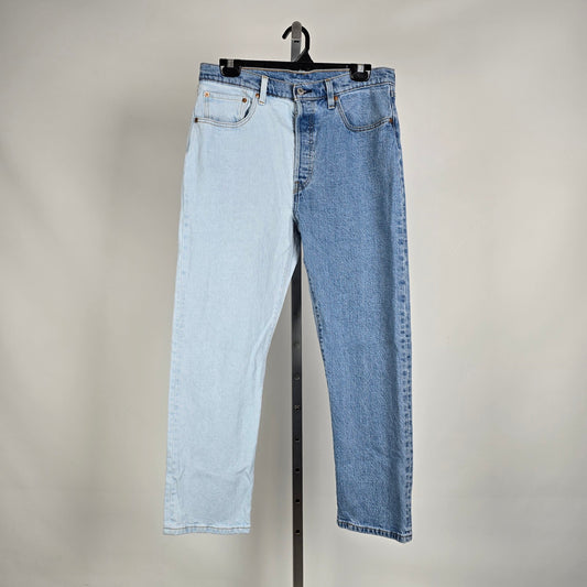 Levi’s 501 Two Tone Straight Leg Cropped Jeans Size 31