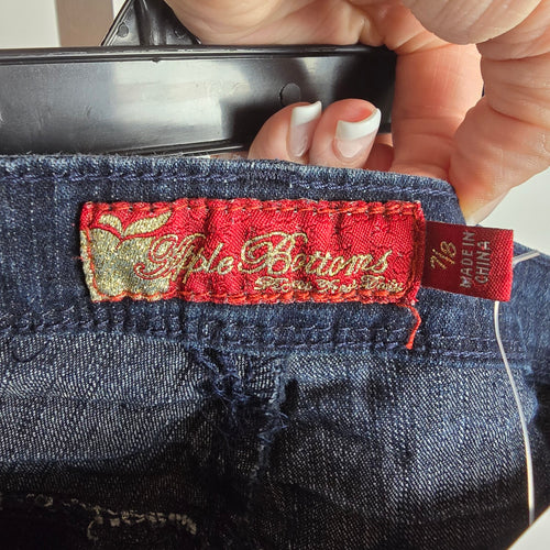 Vintage Apple Bottoms Gold Embroidered Skinny Jeans Size 7/8