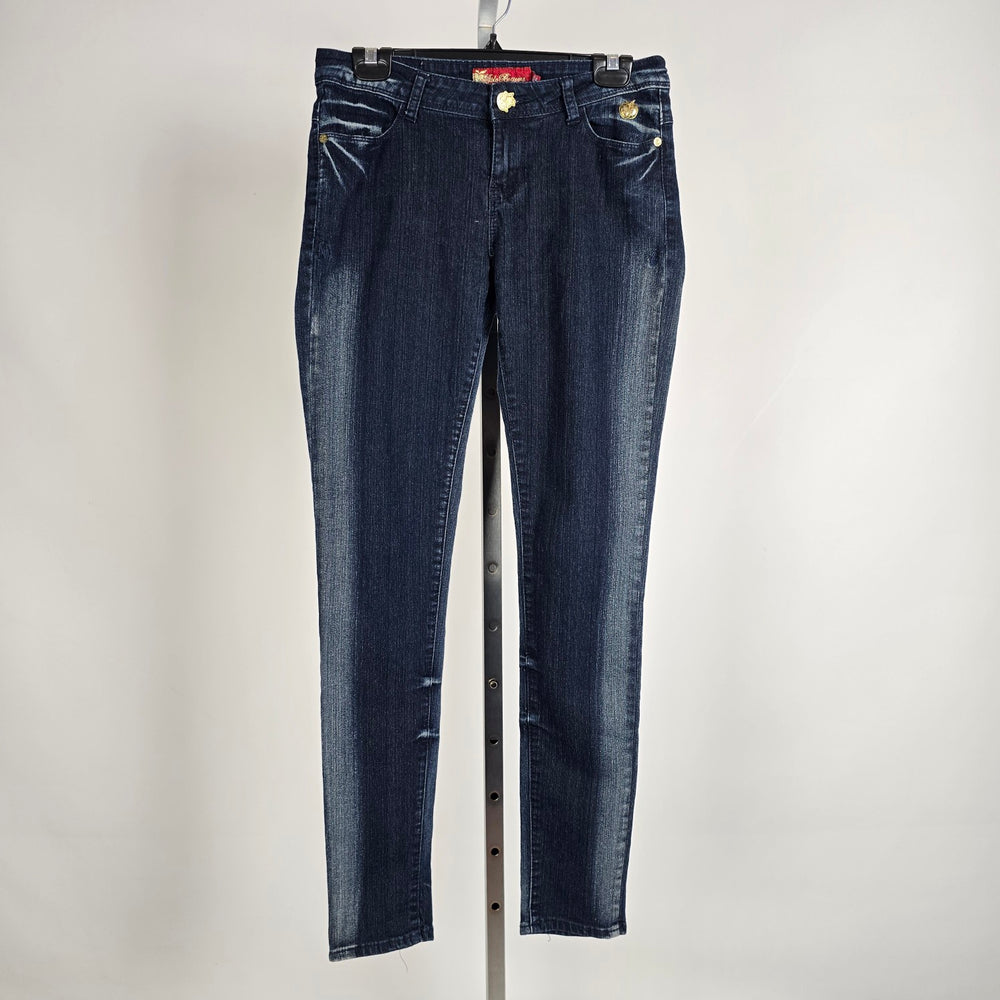 Vintage Apple Bottoms Gold Embroidered Skinny Jeans Size 7/8