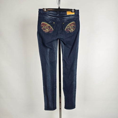 Vintage Apple Bottoms Gold Embroidered Skinny Jeans Size 7/8