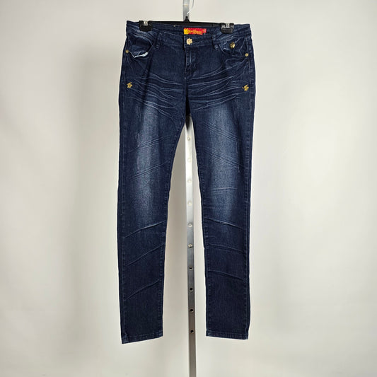 Vintage Apple Bottoms Dark Wash Embroidered Jeans Size 7/8