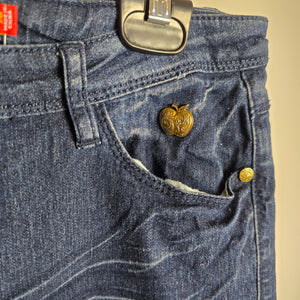 Vintage Apple Bottoms Dark Wash Embroidered Jeans Size 7/8