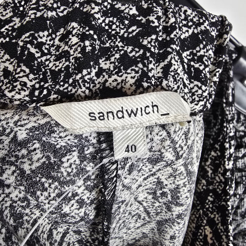Sandwich_ Black White Printed Tapered Rope Belt Pants Size M