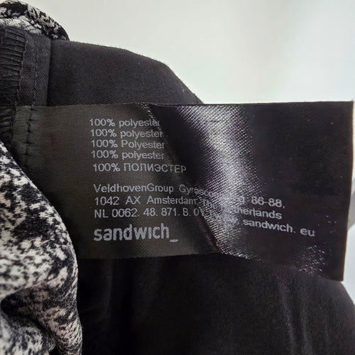 Sandwich_ Black White Printed Tapered Rope Belt Pants Size M