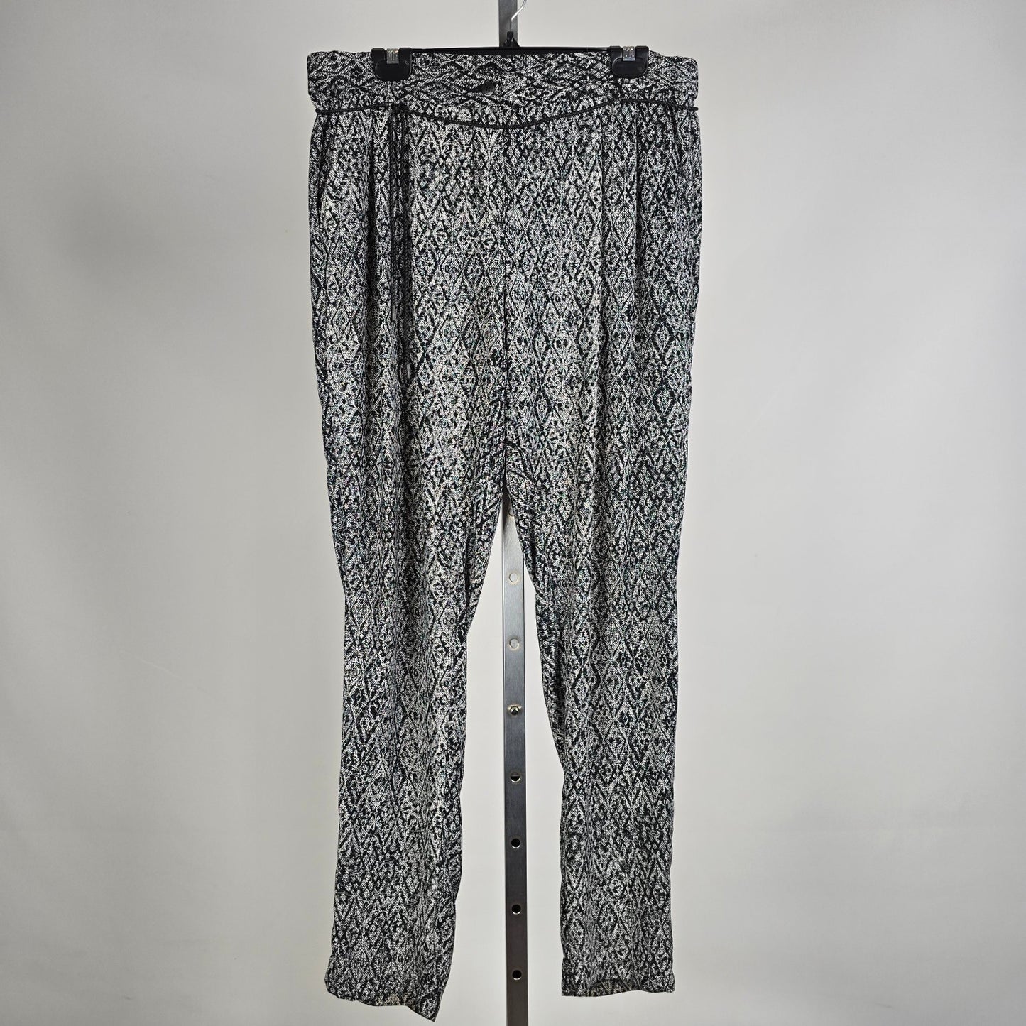 Sandwich_ Black White Printed Tapered Rope Belt Pants Size M