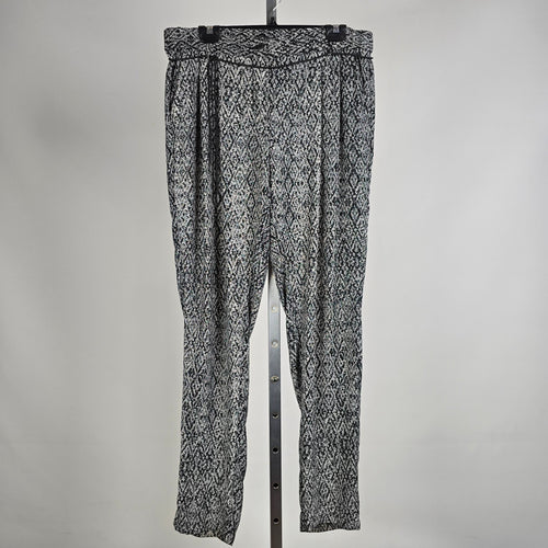 Sandwich_ Black White Printed Tapered Rope Belt Pants Size M