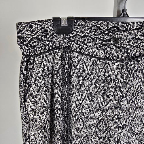 Sandwich_ Black White Printed Tapered Rope Belt Pants Size M