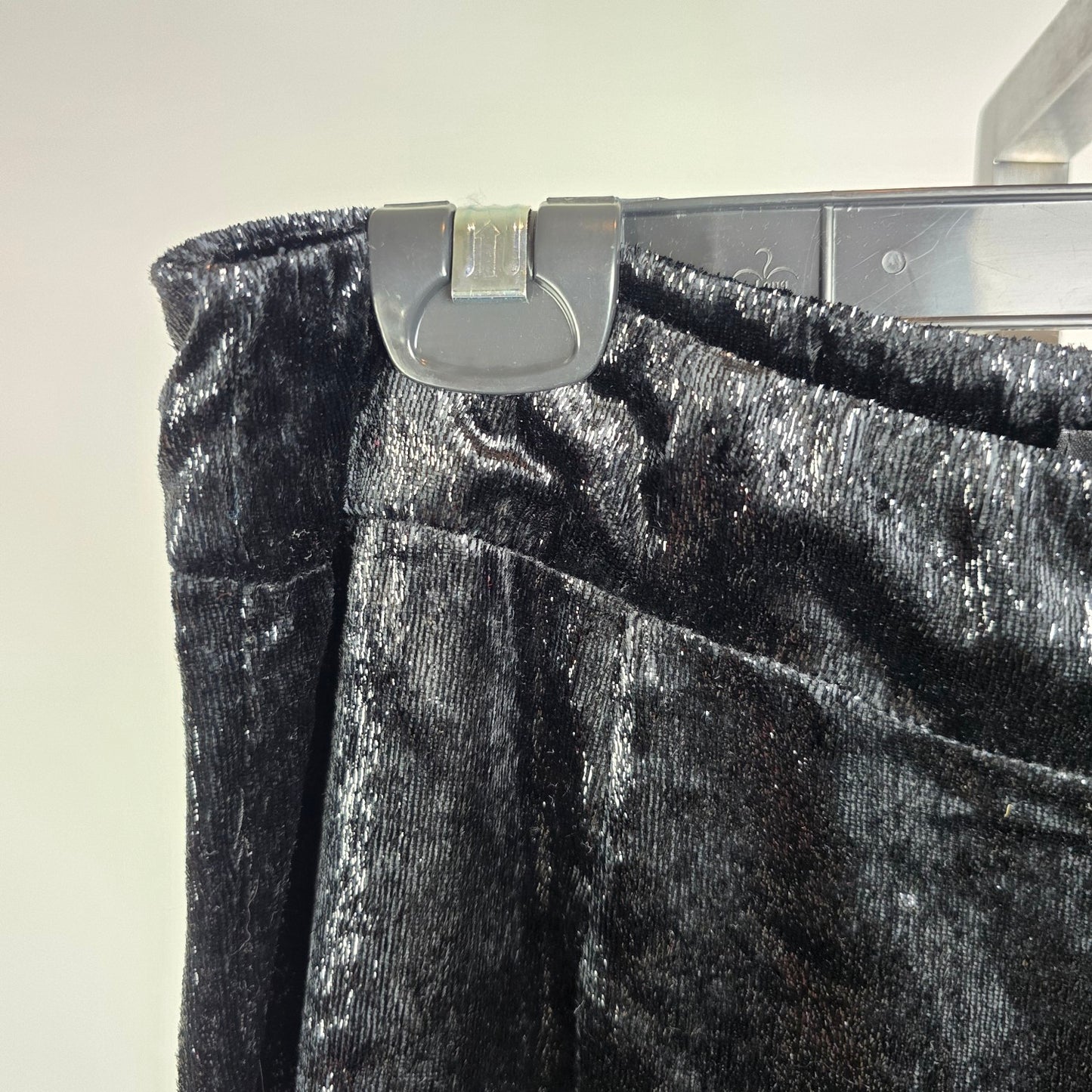 Orly Black Crushed Velvet Flare Pants Size M