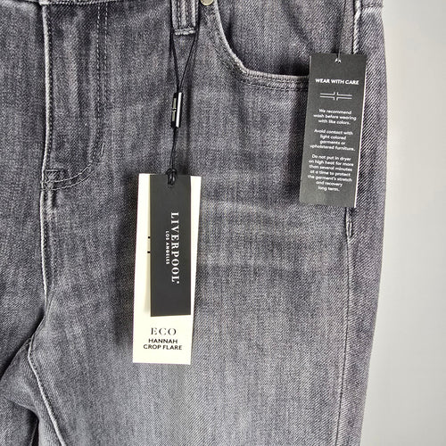 Liverpool Los Angeles Kessler Raw Hem Cropped Flare Jeans Size 4/27