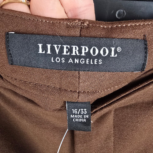 Liverpool Los Angeles Brownstone Slim Taper Trouser Pants Size 16/33
