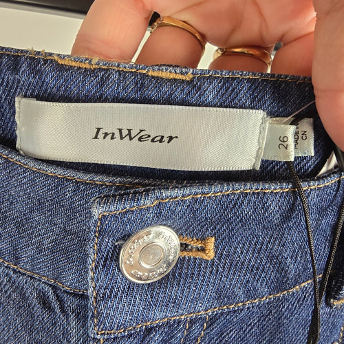 InWear Mable Wide Leg Dark Blue Denim Jeans Size 26 NWT