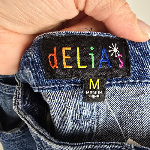dELiA*s Y2K Distressed Bell Bottom Flare Jeans Size M