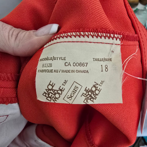 Vintage Sears Red Capris Pants Size S/M